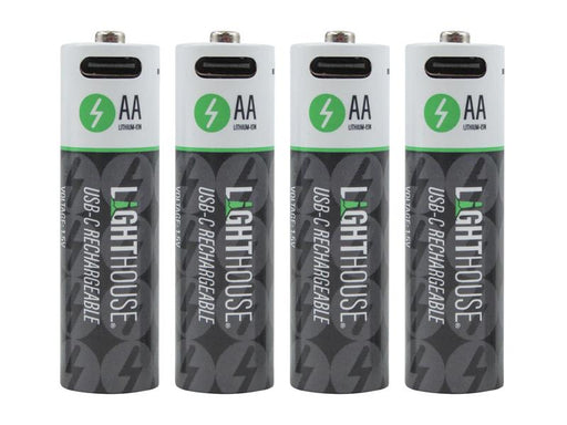 Lighthouse AA USB-C Rechargeable Li-ion Battery Pack of 4