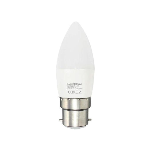 Link2Home Wi-Fi LED BC (B22) Opal Candle Dimmable Bulb, White + RGB 470 lm 5.5W Link2Home - RockBottom Northampton