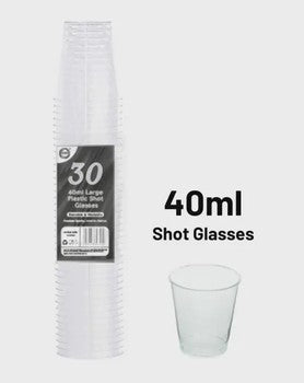 40Ml Large Plastic Shot Glasses 30Pk