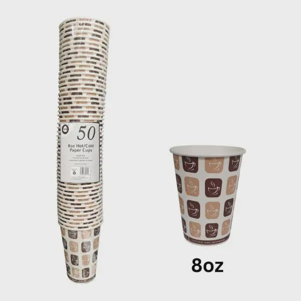 50 8oz Hot/Cold Paper Cups