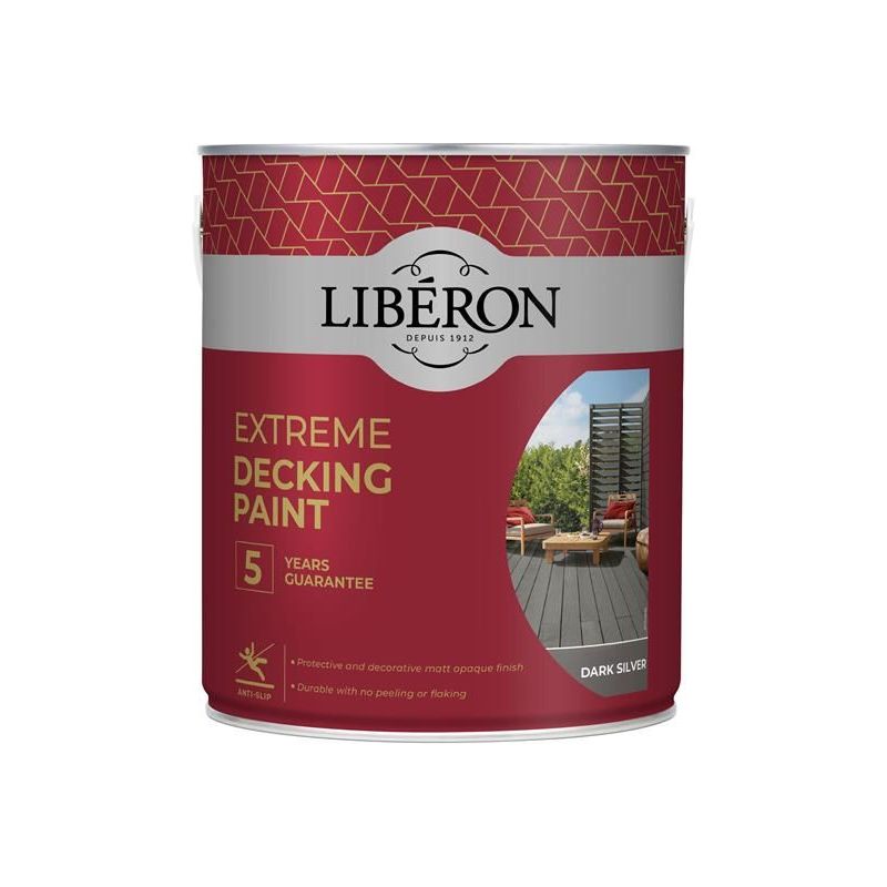 Liberon Extreme Decking Paint Dark Silver 2.5 litre Liberon - RockBottom Northampton