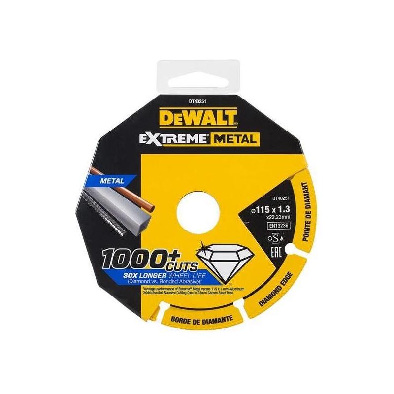 Dewalt DT40251 Extreme Diamond Metal Cutting Disc 115 x 22.23 x 1.3mm Dewalt - RockBottom Northampton
