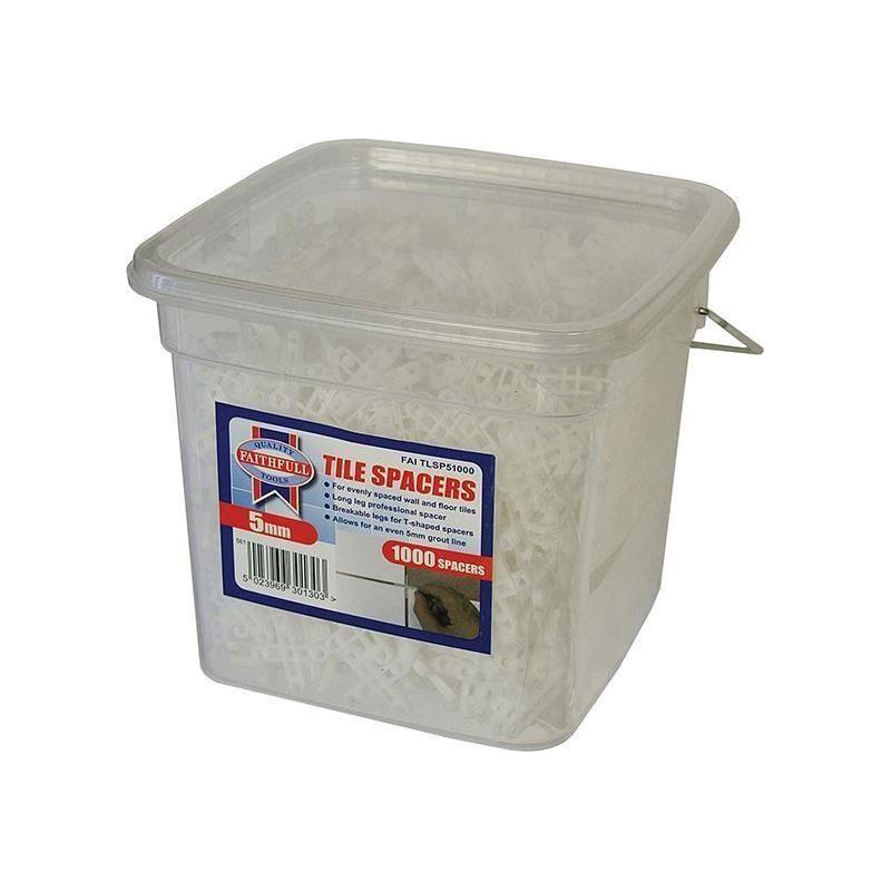 Faithfull Tile Spacer Long Leg 5mm (Tub 1000) Faithfull - RockBottom Northampton
