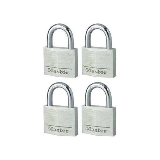 Master Lock Aluminium 40mm Padlock 4-Pin - Keyed Alike x 4 Master Lock - RockBottom Northampton