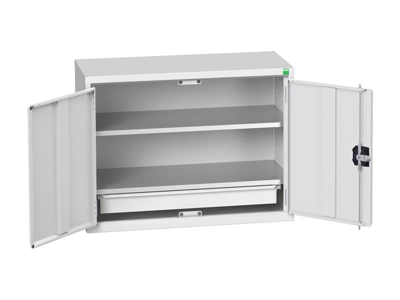 Bott Verso Economy Wall Cupboard 2 Shelf + 1 Drawer 800mm Light Grey