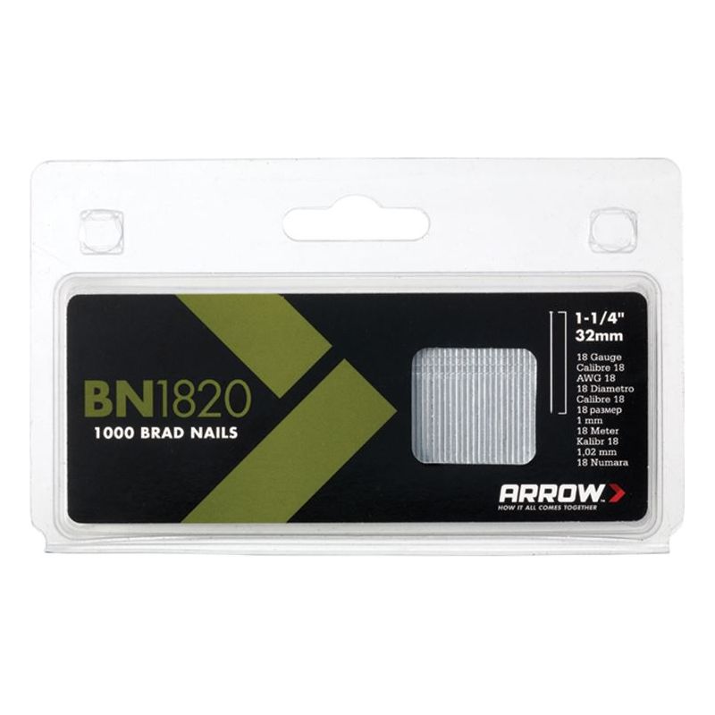Arrow BN1820 Brad Nails 32mm 18g (Pack 1000) Arrow - RockBottom Northampton 