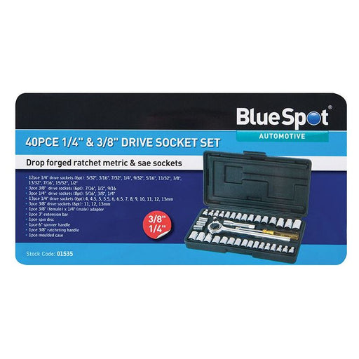 Bluespot Tools Mixed Drive Socket Set, 40 Piece BlueSpot Tools - RockBottom Northampton