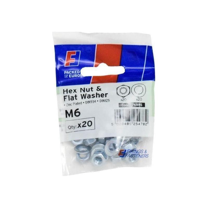 Forgefix Nut & Washer M6 ForgePack 20 ForgeFix - RockBottom Northampton