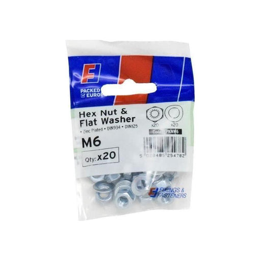 Forgefix Nut & Washer M6 ForgePack 20 ForgeFix - RockBottom Northampton