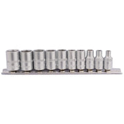 Draper Metric Socket on Metal Rail, 1/4" Sq. Dr. (10 Piece) 16398 Draper - Town Tools 