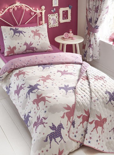 Kids Single Duvet Cover Set Divine Unicorn
