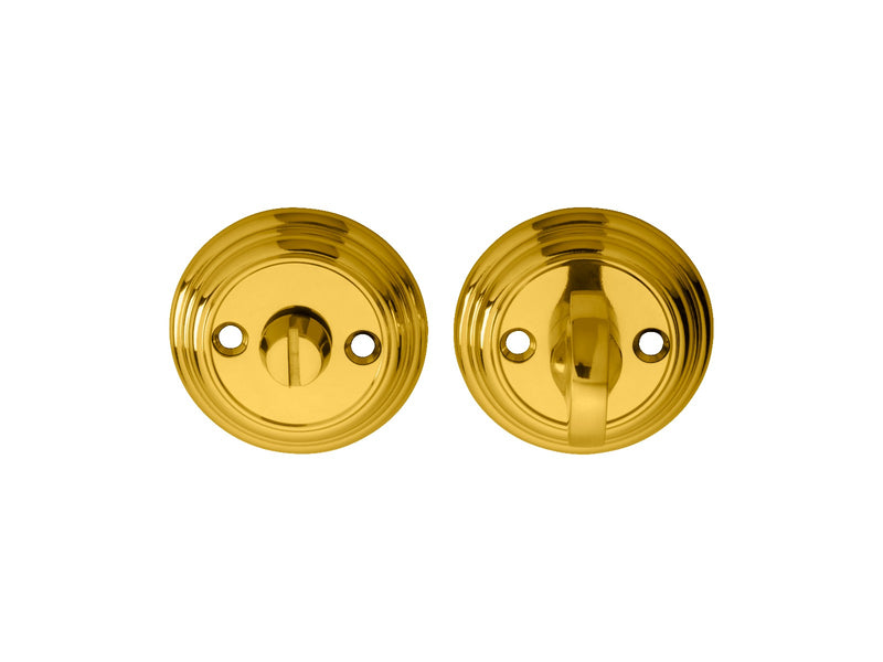 Turn & Release On Round Rose (4.9 X 67Mm Spindle) - (Face Fix) - Polished Brass 55MM