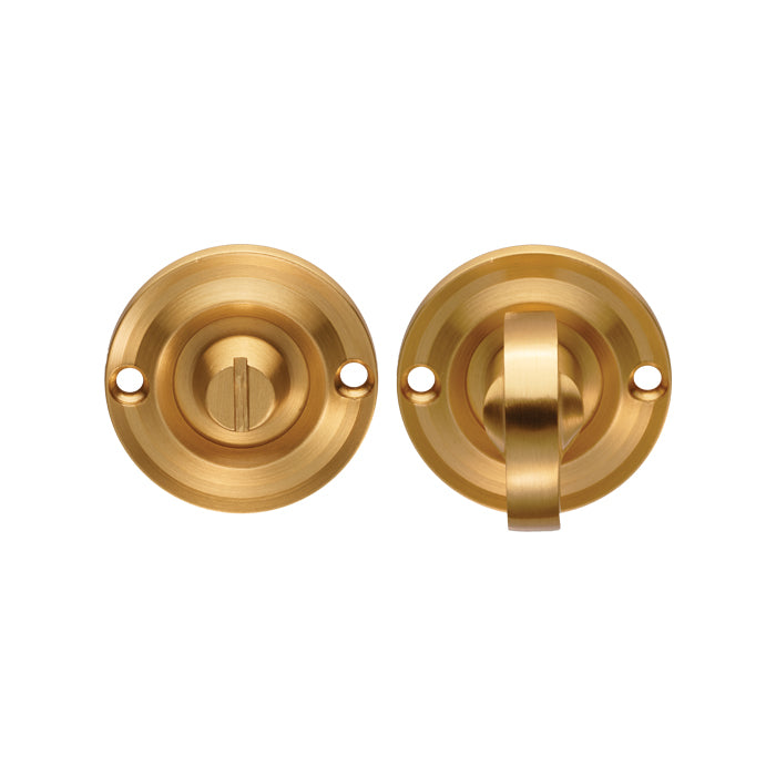 Turn & Release On Round Rose Small (4.9 X 67Mm Spindle) - (Face Fix) - Satin Brass