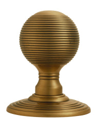 Reeded Knob (Concealed Fix) C/W Locating Washer - Florentine Bronze 51MM