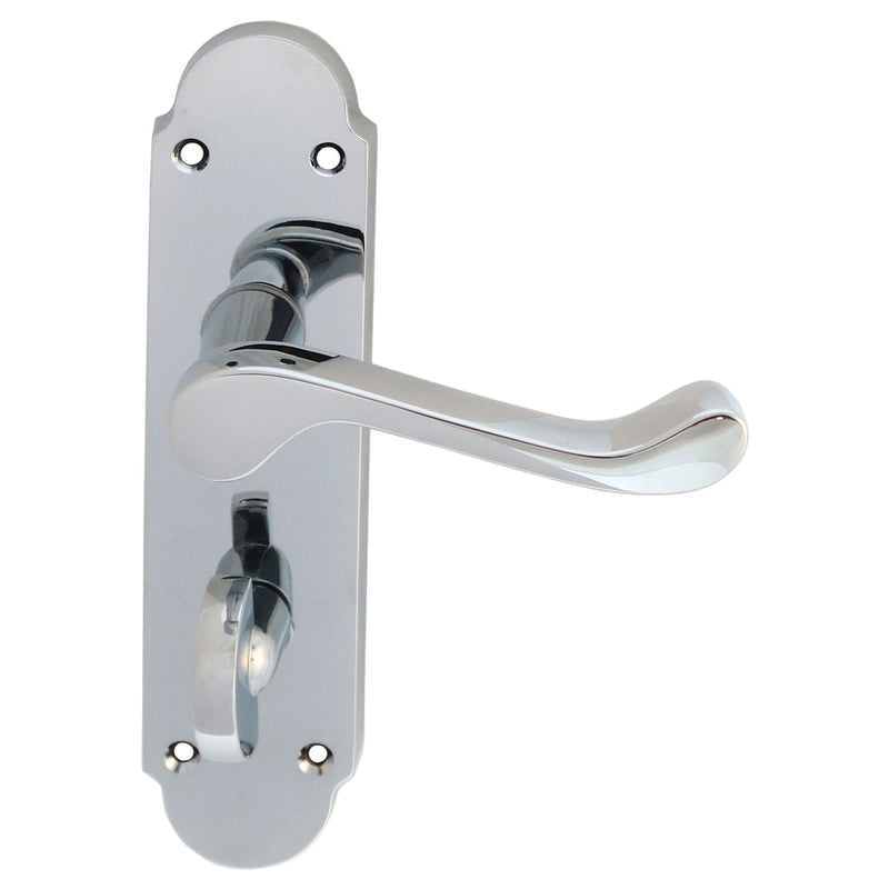Oakley Lever On Face-Fix Backplate - Bathroom 57Mm - Polished Chrome 170MM X 42MM
