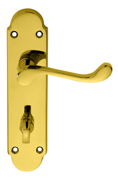 Oakley Lever On Face-Fix Backplate - Bathroom 57Mm - Stainless Brass 170MM X 42MM