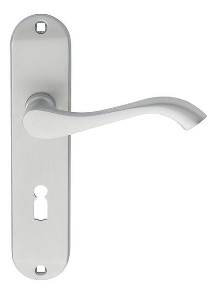 Andros Lever On Backplate - Lock 57Mm C/C - Satin Chrome 180MM X 40MM