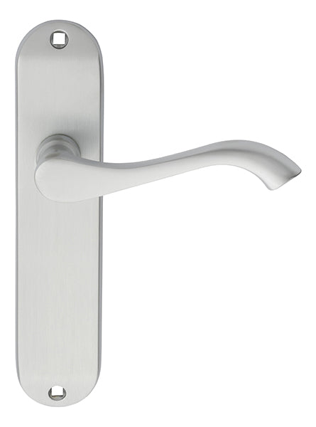 Andros Lever On Backplate - Latch - Satin Chrome 180MM X 40MM