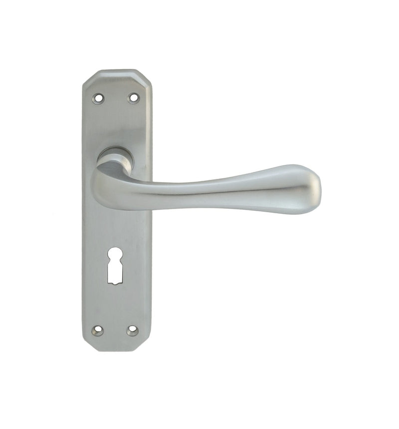 Eden Lever On Backplate - Lock 57Mm C/C - Satin Chrome
