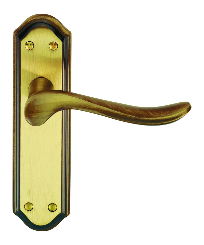 Lytham Lever On Backplate - Latch - Florentine Bronze 180mm x 48mm