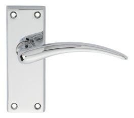Wing Lever On Backplate - Latch - Polished Chrome