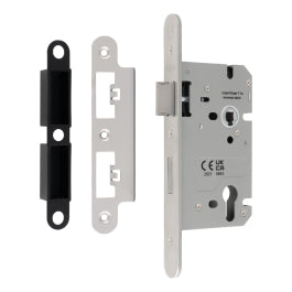 60Mm Din Euro Sashlock - 72Mm C/C - Radius - Satin Stainless Steel