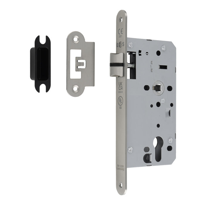 55Mm Din Latch - Radius - Satin Stainless Steel