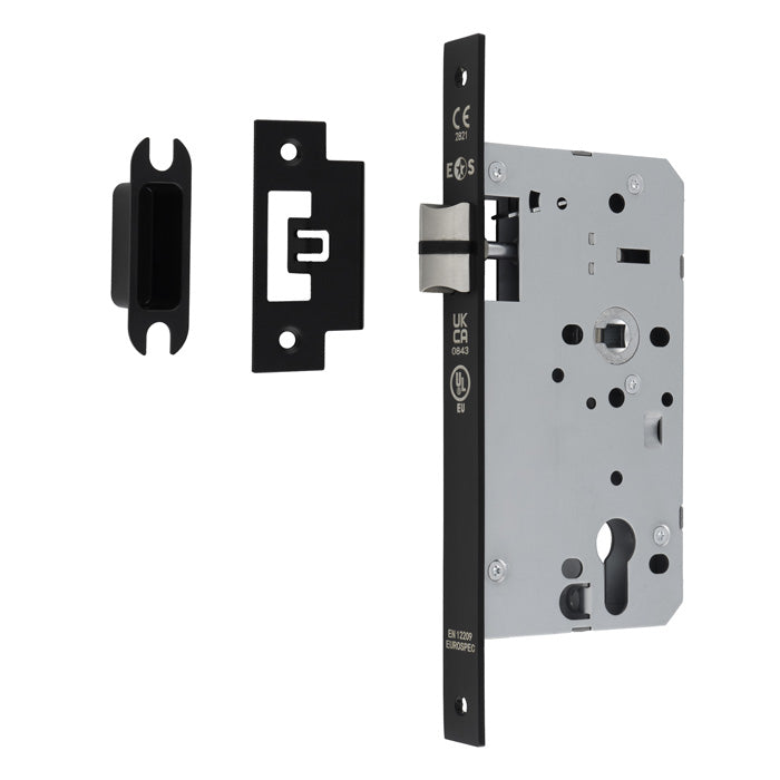 60Mm Din Latch - Square - Matt Black