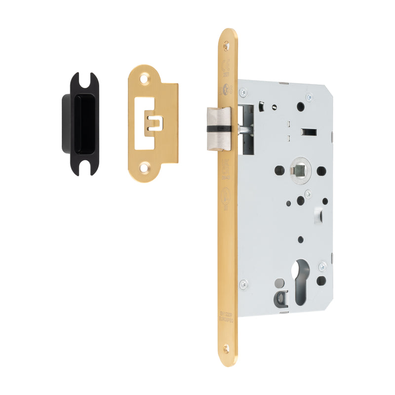 60Mm Din Latch - Radius - Satin Brass