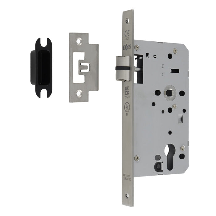 60Mm Din Latch - Square - Satin Stainless Steel