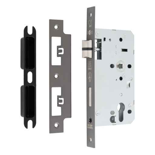 60Mm Din Euro Sashlock - 72Mm C/C - Square - Matt Bronze