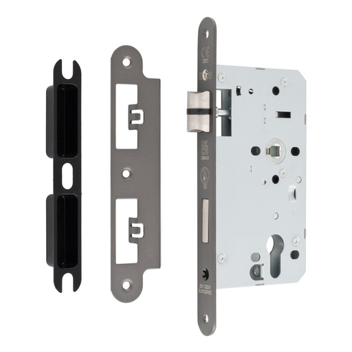 60Mm Din Euro Sashlock - 72Mm C/C - Radius - Matt Bronze
