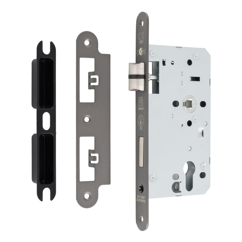 60Mm Din Euro Sashlock - 72Mm C/C - Radius - Matt Bronze