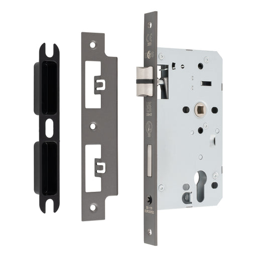 60Mm Din Euro Escape Lock - 72Mm C/C - Square - Matt Bronze