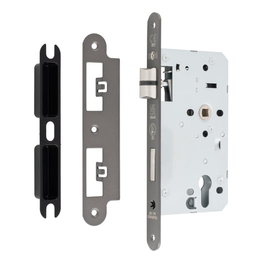 60Mm Din Euro Escape Lock - 72Mm C/C - Radius - Matt Bronze