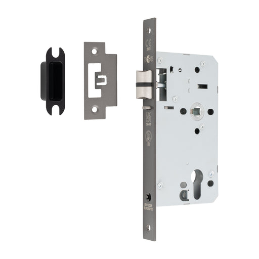 60Mm Din Euro Nightlatch - 72Mm C/C - Square - Matt Bronze