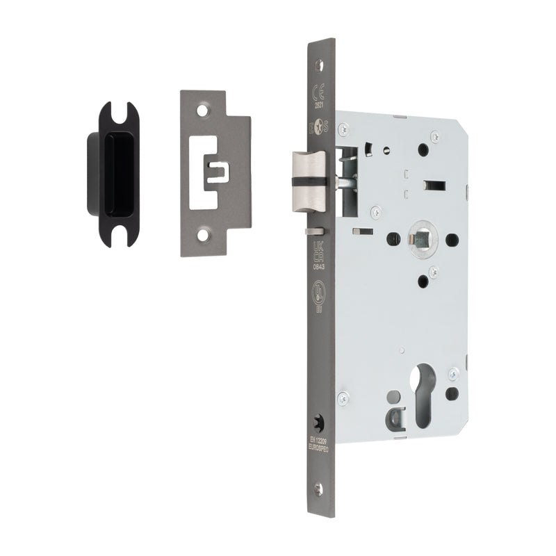 60Mm Din Euro Nightlatch - 72Mm C/C - Radius - Matt Bronze