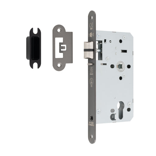 60Mm Din Euro Nightlatch - 72Mm C/C - Radius - Matt Bronze
