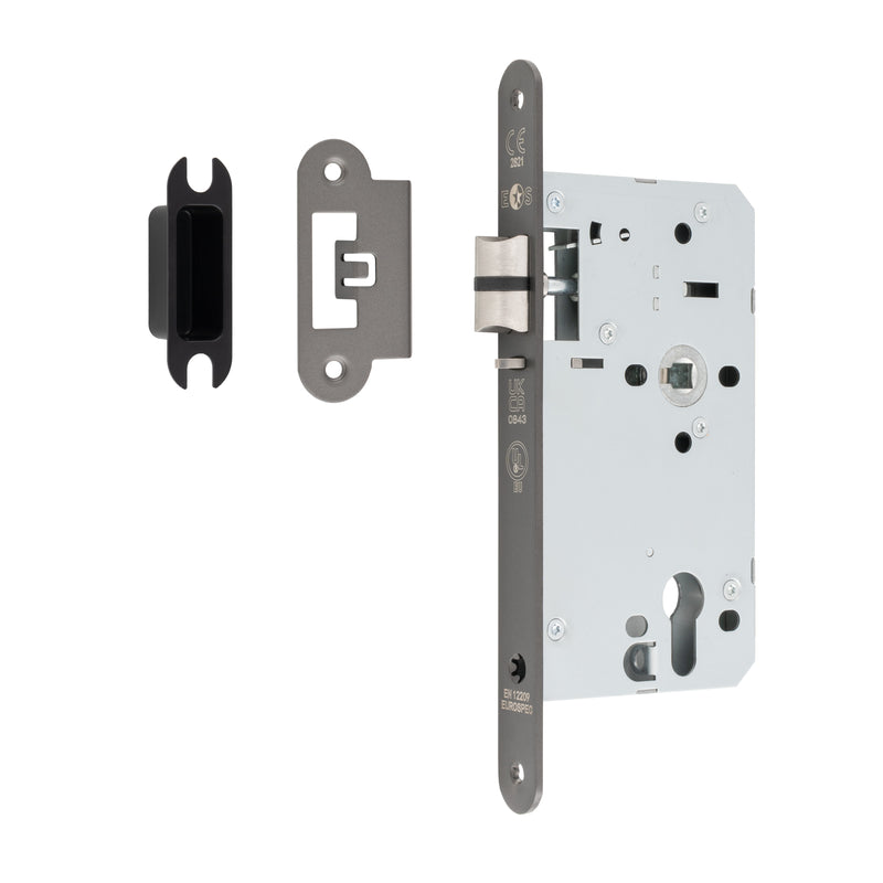 60Mm Din Euro Nightlatch - 72Mm C/C - Radius - Matt Bronze