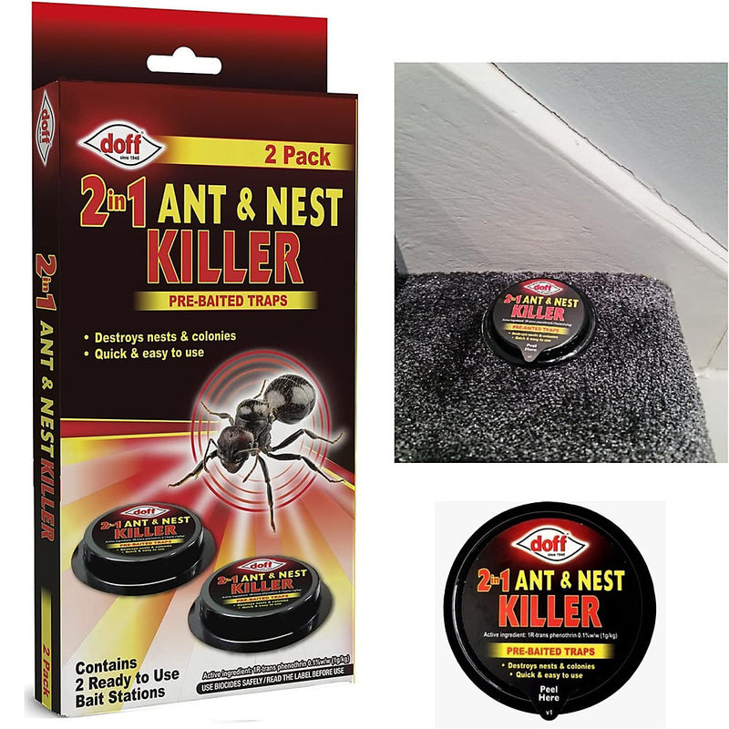 Doff 2 in 1 Ant & Nest Killer - Bait Station, contains 2 bait stations