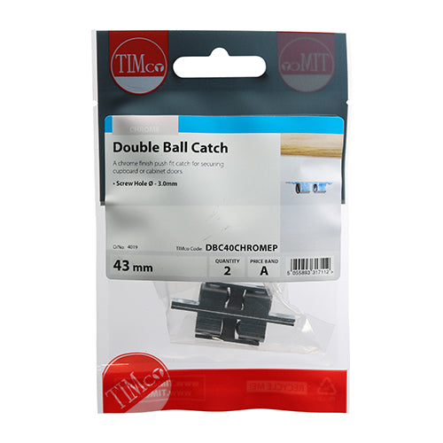 TIMCO Double Ball Catches Electro Brass - 43mm
