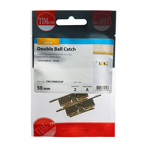 TIMCO Double Ball Catches Electro Brass - 43mm