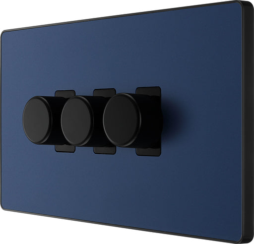 BG Electrical Evolve Matt Blue - Triple, 2 way push 200W