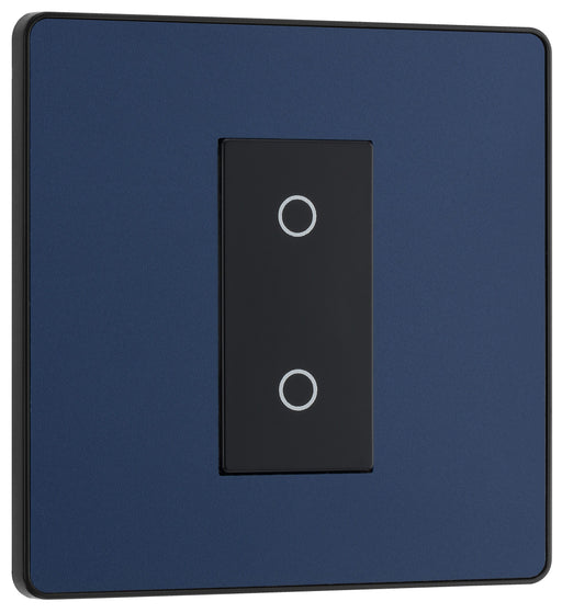 BG Electrical Evolve Matt Blue - Single, 2 way touch, 200W, secondary