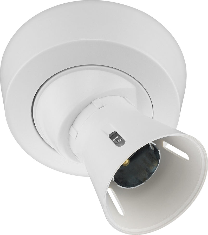 BG Electrical Ceiling Accessories - Enclosed, Angled, 2 terminal body, 3 terminals and earth in base, PVC tails, HO skirt