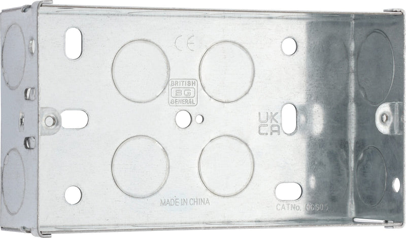BG Electrical Contractor - Steel Knockout Box, Double, 35mm