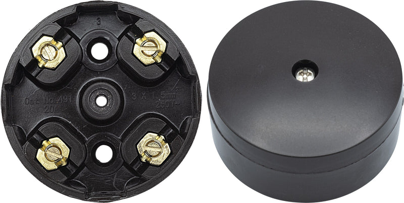 BG Electrical Contractor - Knockout Entry Junction Box, 4 Way, 20A, 57mm Dia, Brown