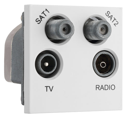 BG Electrical Euro Module - TV radio and dual satellite module - TV IEC male, radio IEC female, dual satellite female
