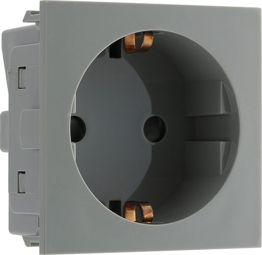 BG Electrical Euro Module - 16A Schuko, unswitched socket