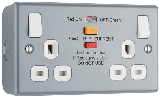 BG Electrical Metal Clad - Double switched, with integrated Type A RCD